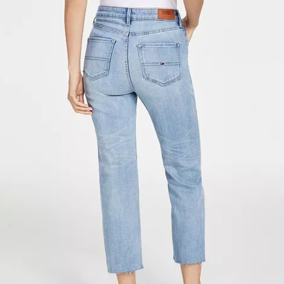 NWOT Tommy Hilfiger high rise straight leg crop jeans Abigail wash - Picture 2 of 8
